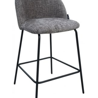 Alyssa barstol i metal og polyester H93 cm - Sort/Træbrun