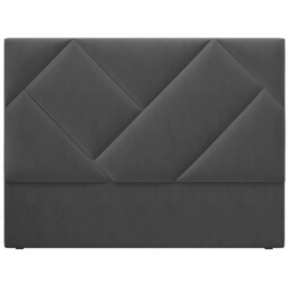 Arkose sengegavl i velour 160 x 120 cm - Mørkegrå