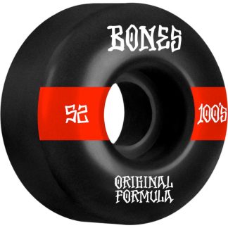 Bones Wheels OG Formula Skateboard Wheels 100 52mm V4 Wide 4pk Black str. 52mm