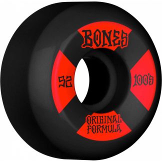 Bones Wheels OG Formula Skateboard Wheels 100 52mm V5 Sidecut 4pk Black str. 52mm