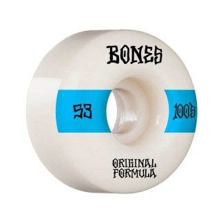 Bones Wheels OG Formula Skateboard Wheels 100 53mm V4 Wide 4pk White str. 53mm