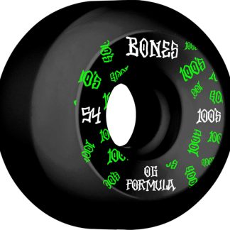 Bones Wheels Skateboard 100 54mm 100A Black V5 Sidecut 4-pack str. 54mm