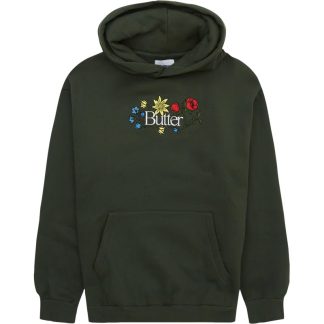 Butter Goods Floral Embroidered Hoodie Grøn