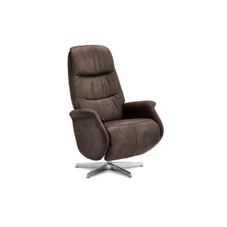 Delta recliner stol - brun-grå stof, m. armlæn