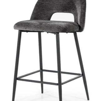 Esmee barstol i metal og polyester H91,5 cm - Sort/Antracit meleret