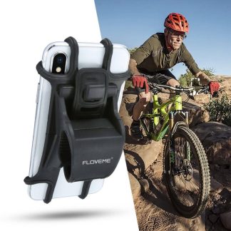 FLOVEME - Cykelholder i silikone til iphone/Smartphone - Sort