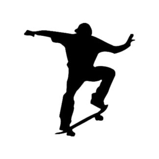 Flot skater wallsticker. Sort/hvid wallsticker med skateboarding