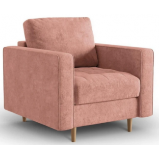 Gobi Lænestol i bøgetræ og polyester B80 x D90 cm - Natur/Pink