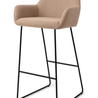 Hiroo barstol i polyester H102 cm - Sort/Beige