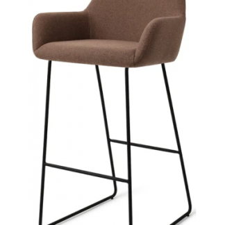 Hiroo barstol i polyester H102 cm - Sort/Brun