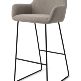 Hiroo barstol i polyester H102 cm - Sort/Tågegrå