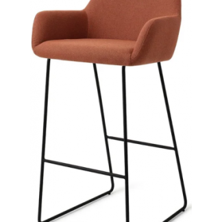 Hiroo barstol i polyester H102 cm - Sort/Terracotta