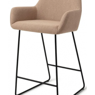 Hiroo barstol i polyester H92 cm - Sort/Beige
