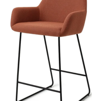 Hiroo barstol i polyester H92 cm - Sort/Terracotta
