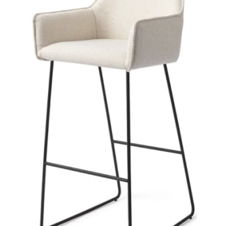 Hofu barstol i polyester H100 cm - Sort/Creme