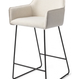 Hofu barstol i polyester H90 cm - Sort/Creme