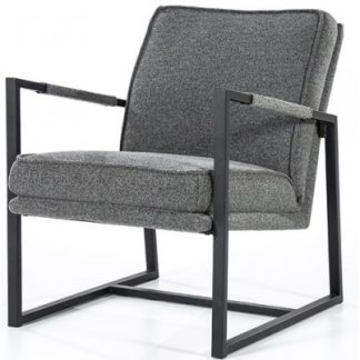 Isaac lænestol i metal og polyester H71 cm - Sort/Grå