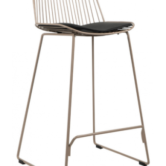 Jenny barstol i metal og kunstlæder H94 cm - Taupe/Sort