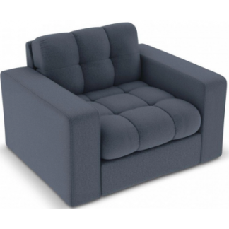 Justin lænestol i polyester B97 cm - Sort/Mørkeblå