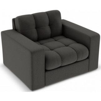 Justin lænestol i polyester B97 cm - Sort/Mørkegrå