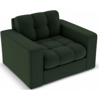 Justin lænestol i polyester B97 cm - Sort/Mørkegrøn
