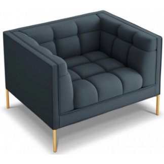 Karoo lænestol i polyester B100 cm - Guld/Blå