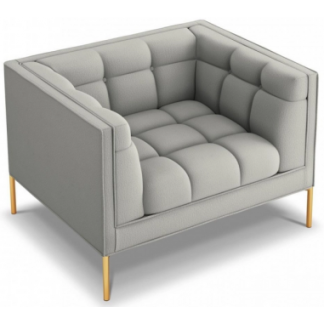 Karoo lænestol i polyester B100 cm - Guld/Lysegrå