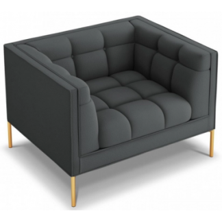 Karoo lænestol i polyester B100 cm - Guld/Mørkegrå