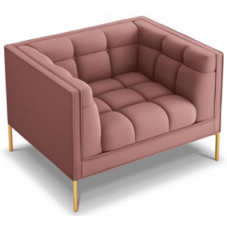 Karoo lænestol i polyester B100 cm - Guld/Pink