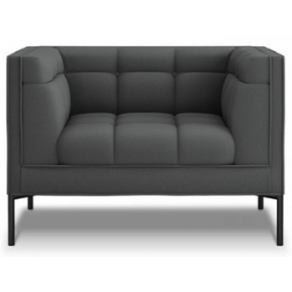 Karoo lænestol i polyester B100 cm - Sort/Mørkegrå