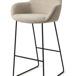 Kushi barstol i polyester H100 cm - Sort/Creme