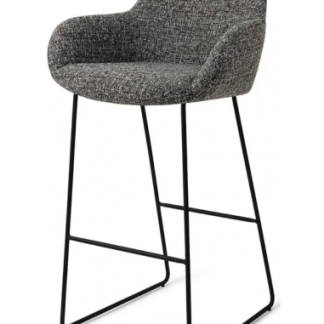 Kushi barstol i polyester H100 cm - Sort/Meleret sort