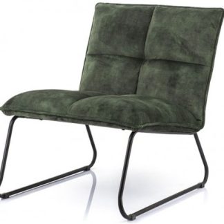 Lænestol i polyester og metal H76 x B82 x D64 cm - Grøn