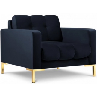 Mamaia lænestol i velour B87 cm - Guld/Mørkeblå