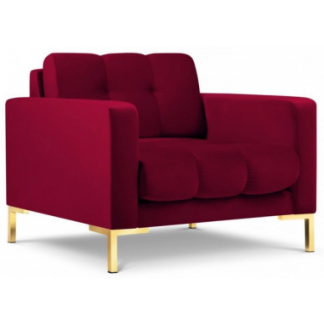Mamaia lænestol i velour B87 cm - Guld/Rød