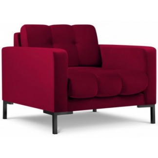 Mamaia lænestol i velour B87 cm - Sort/Rød