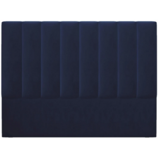 Marl sengegavl i velour 140 x 120 cm - Blå