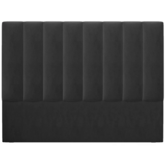 Marl sengegavl i velour 140 x 120 cm - Mørkegrå