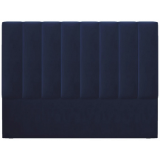 Marl sengegavl i velour 160 x 120 cm - Blå