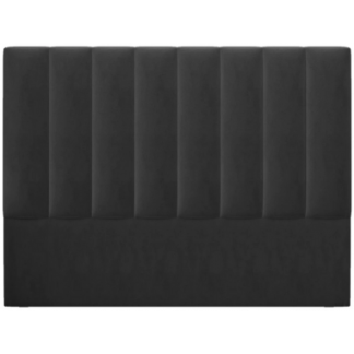 Marl sengegavl i velour 160 x 120 cm - Mørkegrå