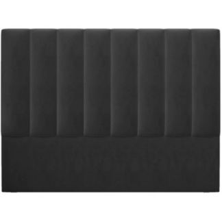 Marl sengegavl i velour 180 x 120 cm - Mørkegrå
