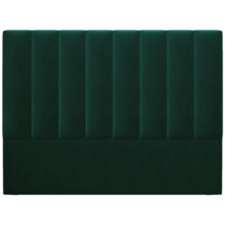 Marl sengegavl i velour 200 x 120 cm - Flaskegrøn