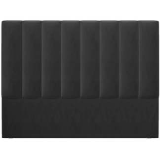 Marl sengegavl i velour 200 x 120 cm - Mørkegrå