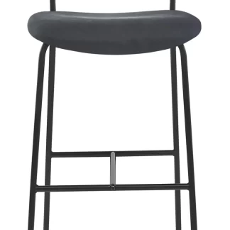 NORDLYS Tablincoln barstol, m. ryglæn og fodstøtte - stof, asketræ og sort metal