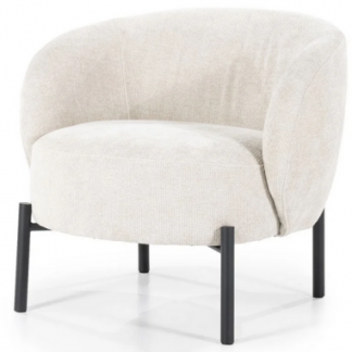 Oasis lænestol i metal og polyester H71 cm - Sort/Beige