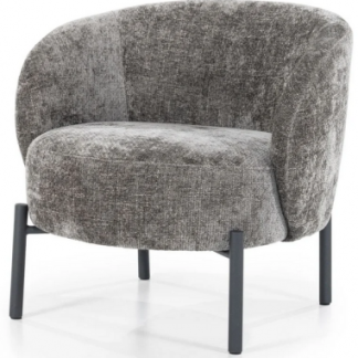 Oasis lænestol i metal og polyester H71 cm - Sort/Gråbrun