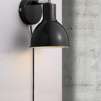 Pop væglampe E27, sort