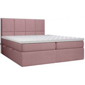 Somerdale kontinentalseng med opbevaring og sengegavl 140 x 200 cm med 7 komfortzoner - Pink
