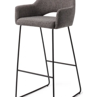 Yanai barstol i polyester H100 cm - Sort/Mørkegrå