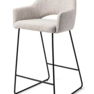 Yanai barstol i polyester H89 cm - Sort/Lysegrå